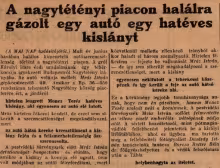 Gázolás a nagytétényi piacon