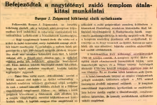 zsidó templom felújítása